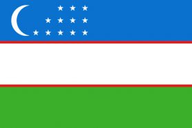 世界の国旗　ヨーロッパ諸国　ウズベキスタン　/　UZBEKISTAN　/　UZB