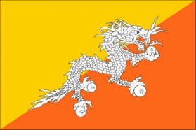 世界の国旗　アジア諸国　ブータン　/　BHUTAN　/　BTN