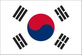 世界の国旗　アジア諸国　韓国　/　KOREA (REP. OF KOREA)　/　KOR