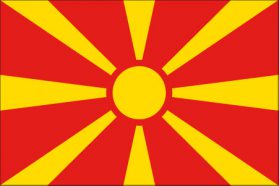 世界の国旗　ヨーロッパ諸国　北マケドニア　/　NORTH MACEDONIA　/　MKD
