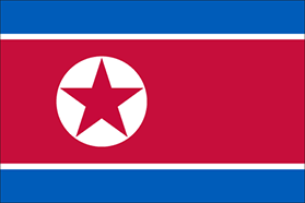世界の国旗　アジア諸国　北朝鮮　/　NORTH KOREA　/　PRK